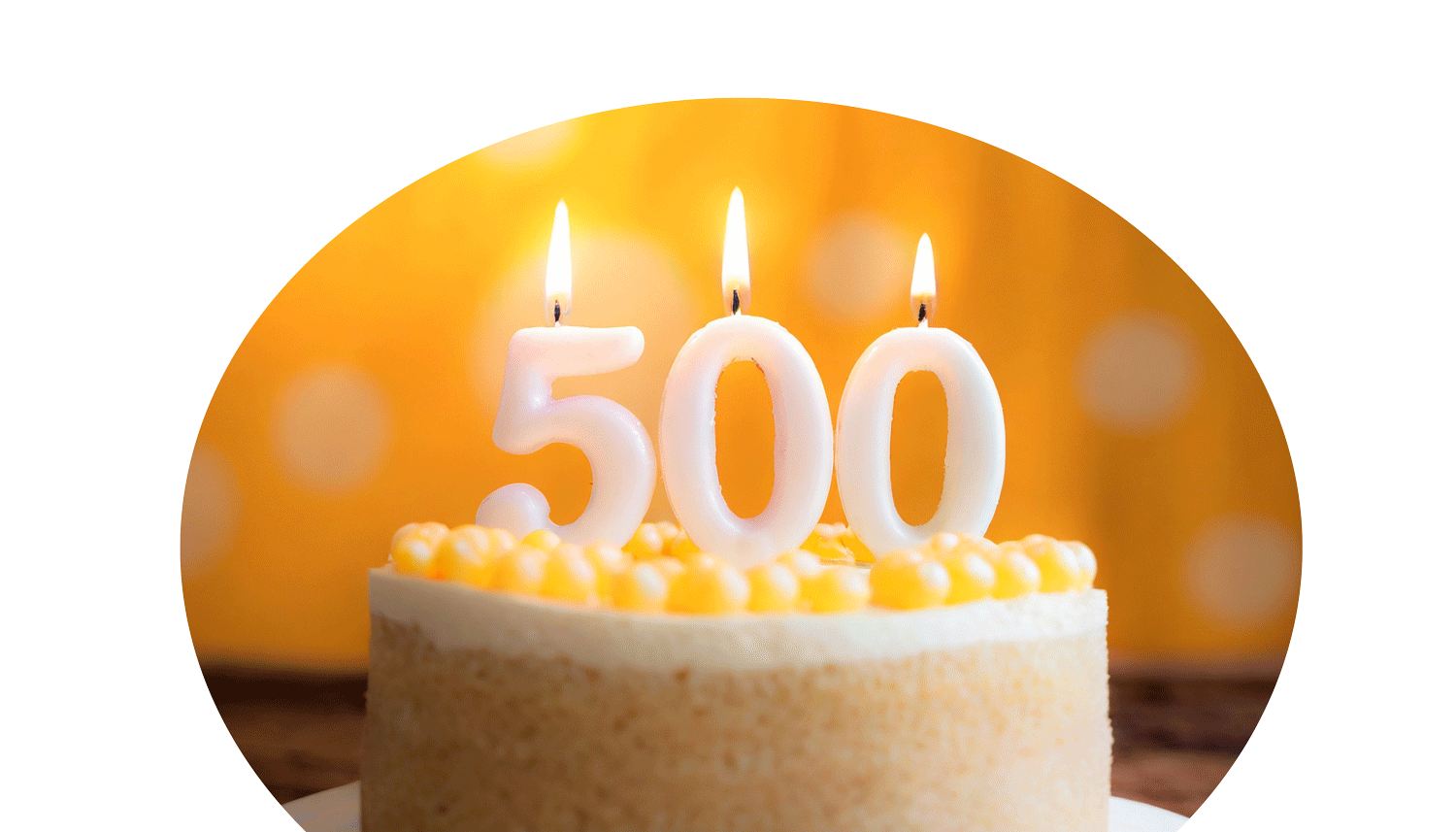 500-cake cake with 500 candles