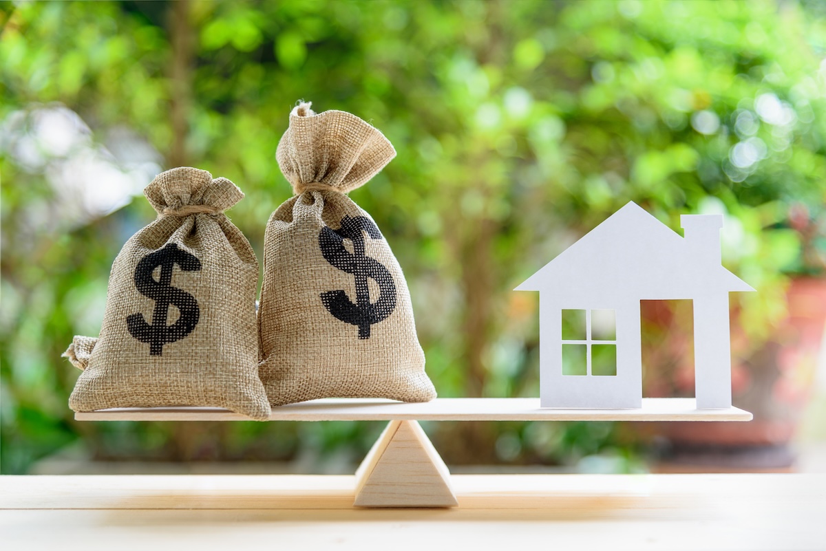 Home equity concept with house and money, reverse mortgage leads for mortgage lenders